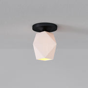 Talvior Sculptural Flush Mount Ceiling Light – Faceted Glass for Modern Interiors